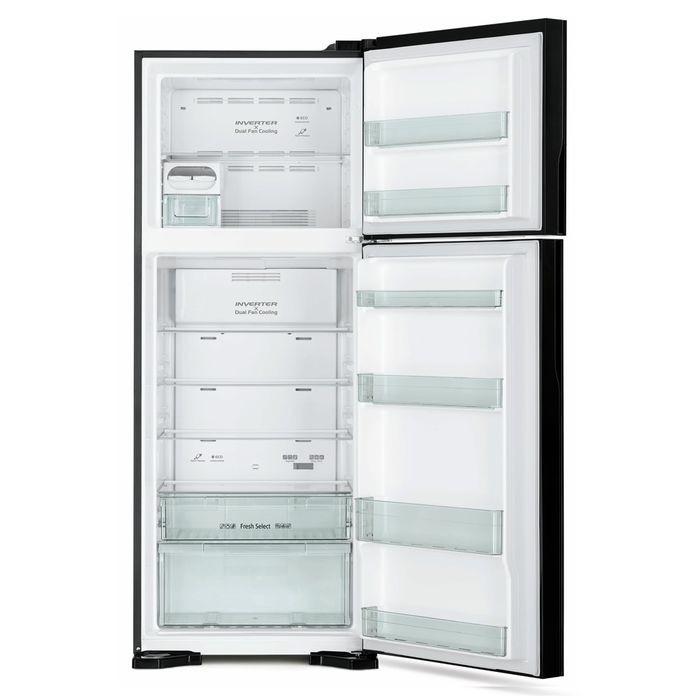 Hitachi R-VG580P7M-1 GBK Fridge 2 Doors G489L Inverter Glass Black | TBM Online