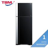 Hitachi R-VG580P7M-1 GBK Fridge 2 Doors G489L Inverter Glass Black | TBM Online