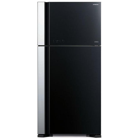 Hitachi R-VG710P7M-1 GBK Fridge 2 Doors G601L Inverter Glass Black | TBM Online