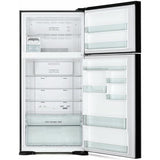 Hitachi R-VG710P7M-1 GGR Fridge 2 Doors G601L Inverter Glass Grey | TBM Online