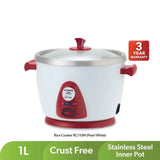 Khind RC110M Anshin Conventional Rice Cooker SS Inner Pot 1.0L White | TBM Online
