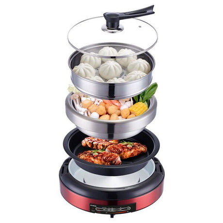 Khind MC388 Multi Cooker 1300-1500W Red | TBM Online