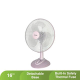 Khind TF1610SE Table Fan 16" Sweet Lavender | TBM Online