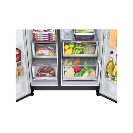 LG GC-X257CQES Fridge Side By Side Smart Inverter Wifi N635L Matte Black | TBM Online