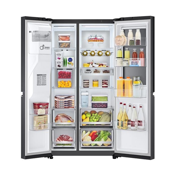 LG GC-X257CQES Fridge Side By Side Smart Inverter Wifi N635L Matte Black | TBM Online