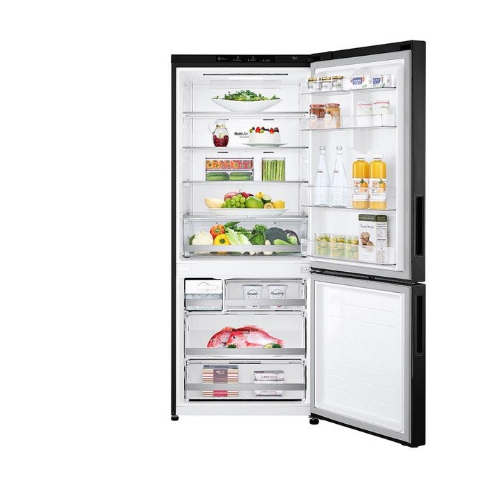 LG GC-B529NQCM 2 Doors Fridge 420L Trimless Tempered Glass Shelf Matte Black | TBM Online