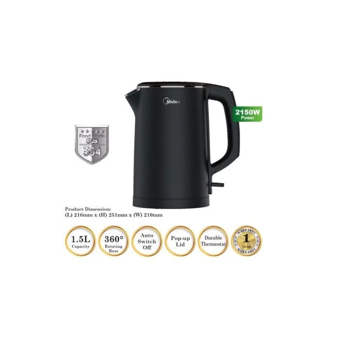 Midea MK-15HJ Jug Kettle Double Wall 1.5L | TBM Online