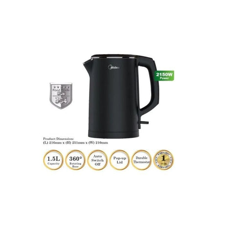 Midea MK-15HJ Jug Kettle Double Wall 1.5L | TBM Online