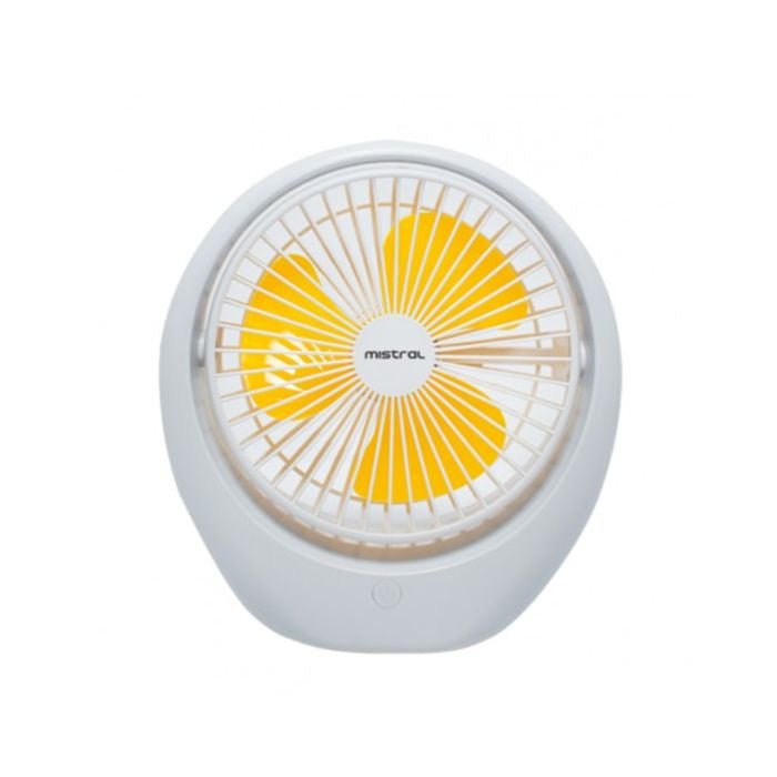 Mistral MRF65-YELLOW Mini Rechargeable Fan | TBM - Your Neighbourhood Electrical Store