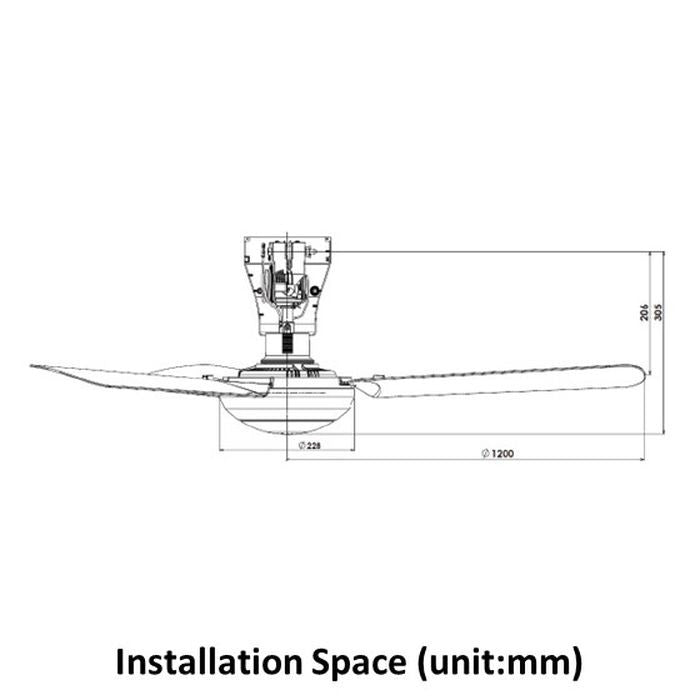 Panasonic F-M12DEVBWH Ceiling Fan 48'' Baby Fan Hook Type With Remote White | TBM Online