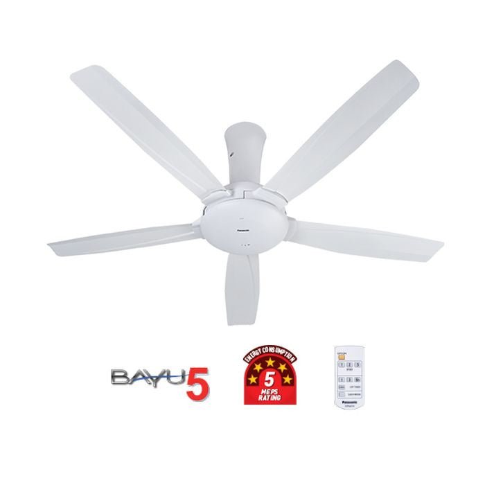 Panasonic F-M14DZVBWH Ceiling Fan BAYU5 5 Blade White | TBM - Your Neighbourhood Electrical Store