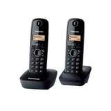 Panasonic KX-TG1612MLH Twin Cordless Phone Dect Non Expandable Black | TBM Online