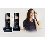 Panasonic KX-TG1612MLH Twin Cordless Phone Dect Non Expandable Black | TBM Online