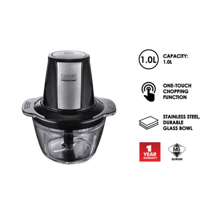 Pensonic PB-6005GX Food Chopper Glass Bowl 1.0L | TBM Online