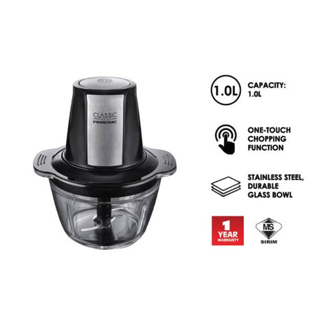 Pensonic PB-6005GX Food Chopper Glass Bowl 1.0L | TBM Online
