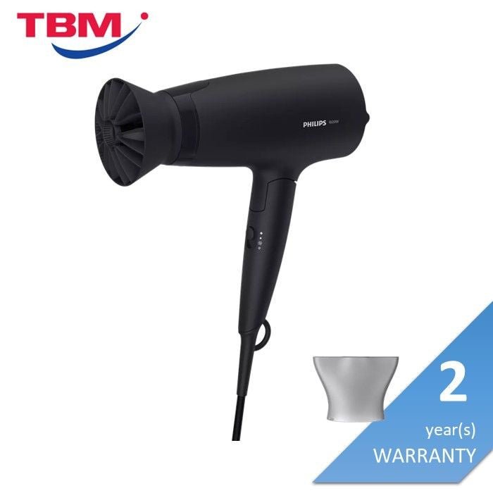 Philips BHD308/13 Hair Dryer 3000 Thermo Protect Foldable 1600W Black | TBM Online