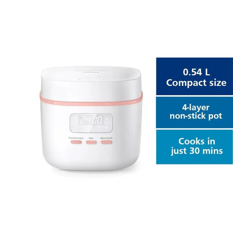 Philips HD3064/62 Mini Rice Cooker 0.54L | TBM Online