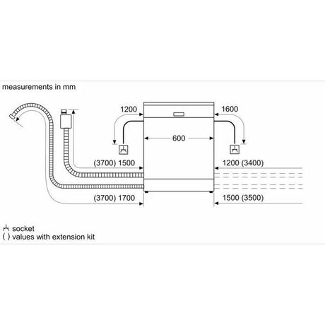Bosch SMS4IVI01P Dishwasher 12 Place Settings Silver Inox | TBM Online