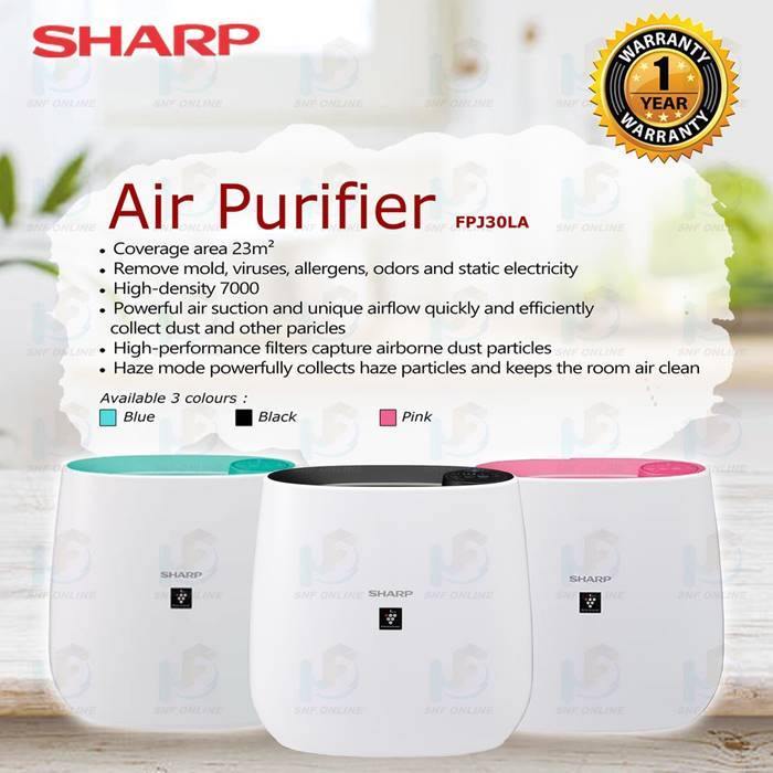 Sharp FPJ30LB Air Purifier Cover Area Approx 23M Haze Mode Black | TBM - Your Neighbourhood Electrical Store