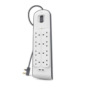 Belkin BSV804SA2M Socket 8 Way Surge + 2.4A Usb Protection 2 Meter | TBM Online