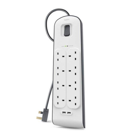 Belkin BSV804SA2M Socket 8 Way Surge + 2.4A Usb Protection 2 Meter | TBM Online