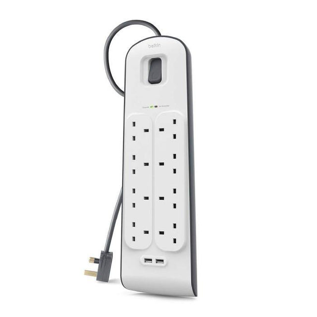 Belkin BSV804SA2M Socket 8 Way Surge + 2.4A Usb Protection 2 Meter | TBM Online