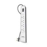 Belkin BSV401SA2M Socket 4 Way Surge + 2.4A Usb Protection 2 Meter | TBM Online