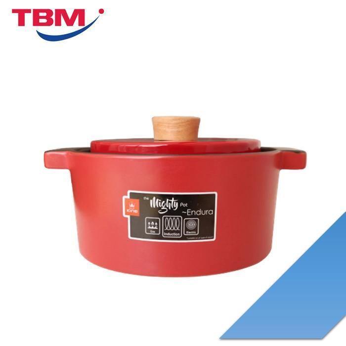 Color King 3461-4000 RED Endura Stock Pot 4000Ml Chili Red Suitable For Induction Cooker | TBM Online