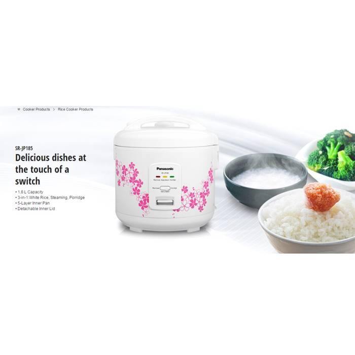 Panasonic SR-JP185W Jar Rice Cooker 1.8L Black Flon Pan White | TBM Online