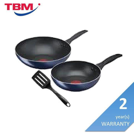 Tefal B266S3 Clear Cook 3-PCS Set Frypan 26CM/Wokpan 28CM/Small Spatula | TBM Online