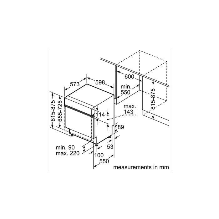 Bosch SMI4HCS48E Built in Dishwasher 14 Place Settings Semi