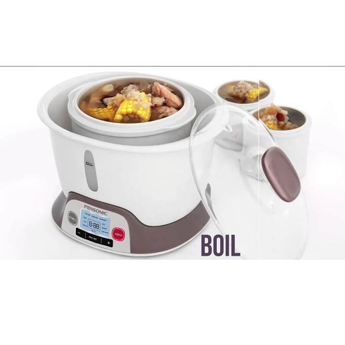 Pensonic PDB-453 Double Boiler With 1 Big 3 Small Ceramic Pots | TBM Online