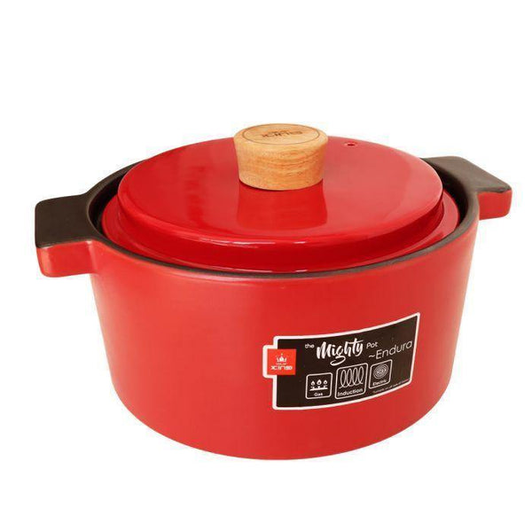 Color King 3461-4000 RED Endura Stock Pot 4000Ml Chili Red Suitable For Induction Cooker | TBM Online