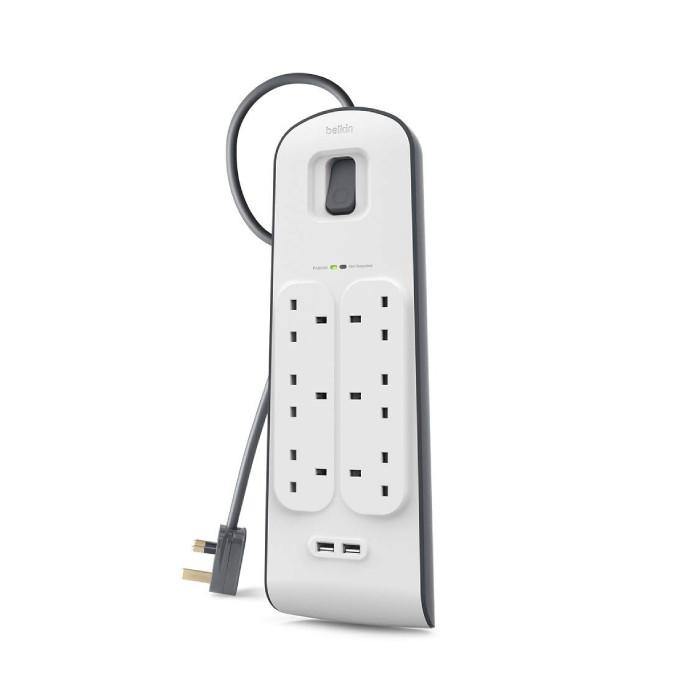 Belkin BSV604SA2M Socket 6 Way Surge + 2.4A Usb Protection 2 Meter | TBM Online