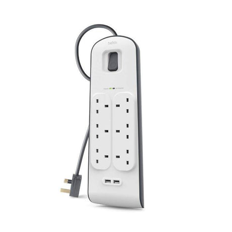 Belkin BSV604SA2M Socket 6 Way Surge + 2.4A Usb Protection 2 Meter | TBM Online