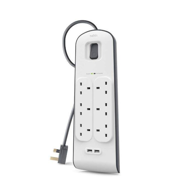 Belkin BSV604SA2M Socket 6 Way Surge + 2.4A Usb Protection 2 Meter | TBM Online