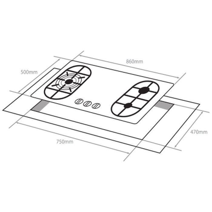 Elba EBH-9930 Built-In Hob 3 Burner Ss | TBM Online