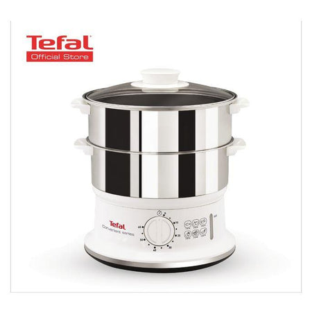 Tefal VC1451 Food Steamer 2 Tiers Round 980W Stainless Steel | TBM Online