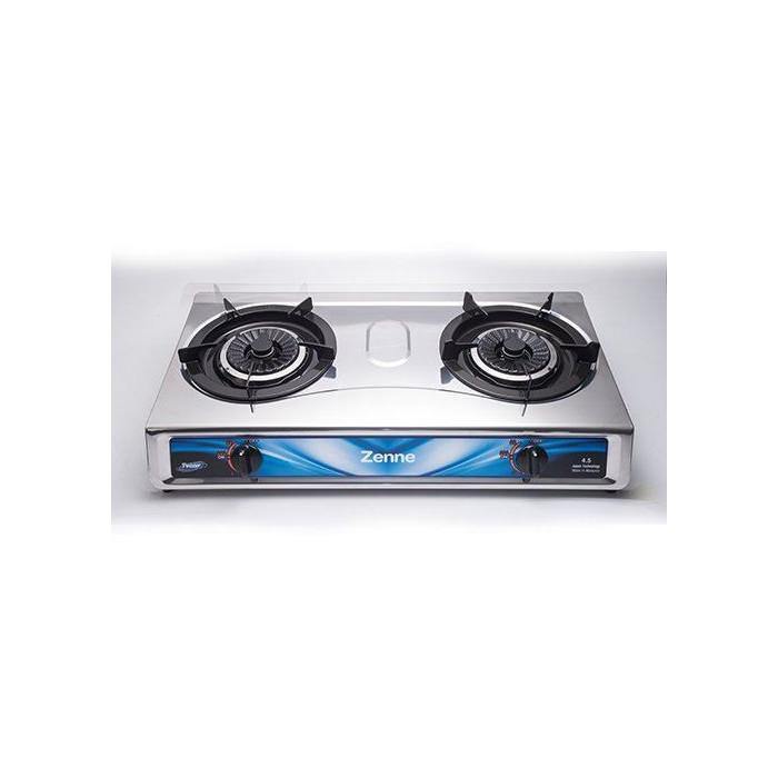 Zenne KGS401C-SS Gas Stove 2 Burner Twister Ss | TBM - Your Neighbourhood Electrical Store