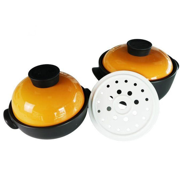 Color King LPT-1805 OR Braising Pot 1500ML + Stock Pot 2200ML + Steamer Tray Combo Set Orange | TBM Online