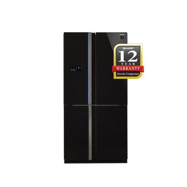 Sharp SJF104VGBK Fridge 4 Doors G740L PCI J-Tech Inverter Auto Ice Maker Glass Black | TBM Online