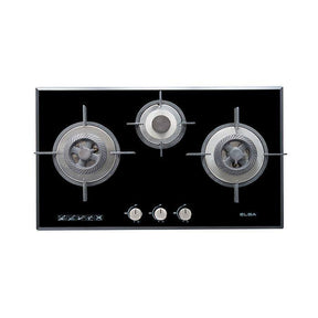 Elba EGH-G8593G(BK) Gas Hob 3 Burners Tempered Glass With Mirror Edges Black | TBM Online