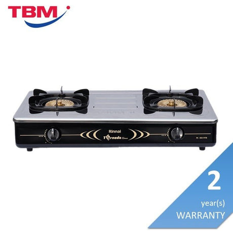 Rinnai RI-602HTB Gas Stove 110Dm X2 Ss Tornado Slim | TBM Online