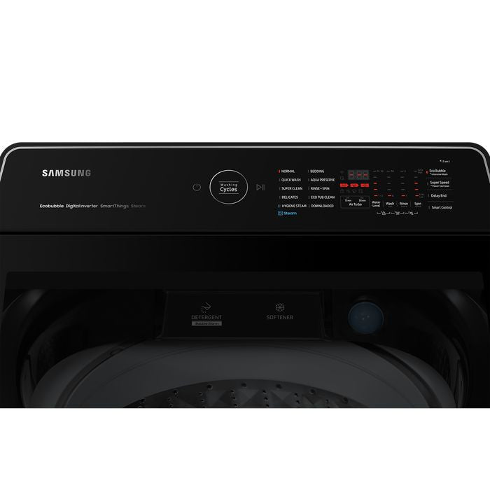 Samsung WA17CG6886BVFQ Top Load Washer 17.0KG With EcoBubble Black | TBM Online