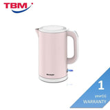 Sharp EKJ171PK Kettle 1.7L Double Wall Stainless Steel Pink | TBM Online