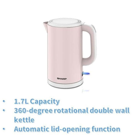 Sharp EKJ171PK Kettle 1.7L Double Wall Stainless Steel Pink | TBM Online