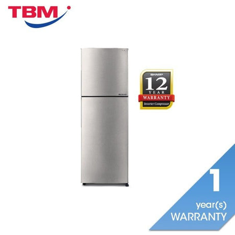 Sharp SJ3222MSS 2 Doors Fridge J-Tech Inverter 320L Matte Silver | TBM Online