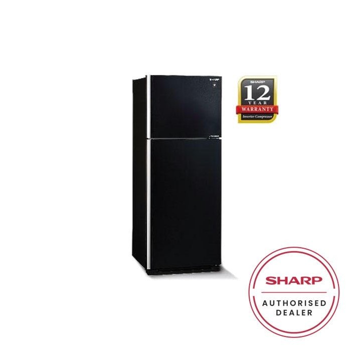 Sharp SJP598GK 2 Doors Fridge J-Tech Inverter G480L Glass Black | TBM Online