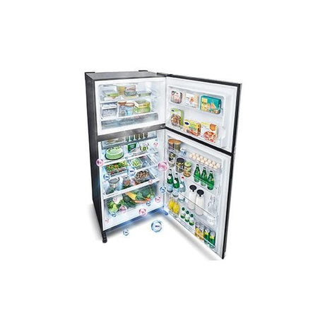 Sharp SJP882MFGK Fridge 2 Doors G720L Inverter Black Glass | TBM Online