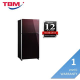 Sharp SJP882MFGM Fridge 2 Doors G720L Inverter Maroon Glass | TBM Online